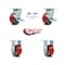 Service Caster 4 Inch Red Poly on Cast Iron Caster Set with 2 Brakes/Swivel Lock 2 Rigid SCC SCC-30CS420-PUB-RS-TLB-BSL-2-R-2 - alternate 3